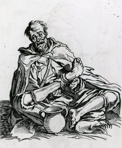 Zittende bedelaar door Jacques Callot